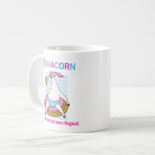 Unicornのようにママコーンが、もっと魔法のように！かわいいおもしろい コーヒーマグカップ (正面左)