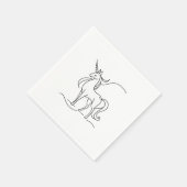Unicornのステップバイステップガイドスケッチ スタンダードカクテルナプキン (角)