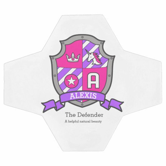 Unicornの女の子の名前アレクシスのピンクパープルを意味する サッカーボール (フラット)