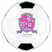 Unicornの女の子の名前アレクシスのピンクパープルを意味する サッカーボール (正面)