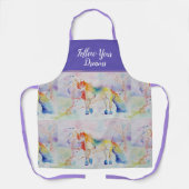 Unicornの水の色絵画の夢の紫 エプロン (正面)