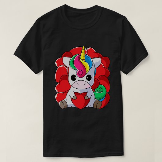Unicornは私のバレンタインデーかわいいバレンタインデーのプレゼントH Tシャツ (デザイン正面)