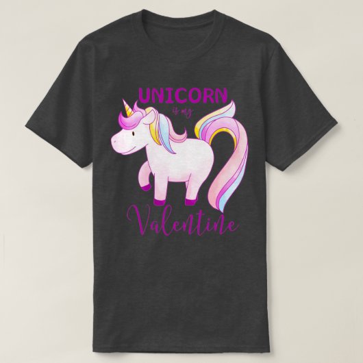 Unicornは私のバレンタインデーをアクティブ Tシャツ (デザイン正面)
