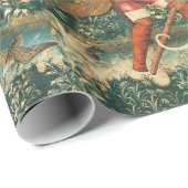 UNICORNは自分の動物赤い緑のフローラを防衛 ラッピングペーパー (ロールコーナー)