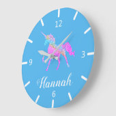 Unicornをカスタマイズカラフルする ラージ壁時計 (傾斜)