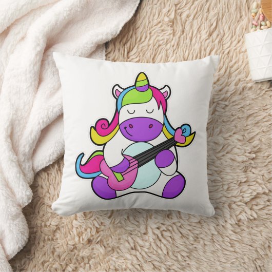Unicornをギターとミュージシャンとして クッション (ブランケット)