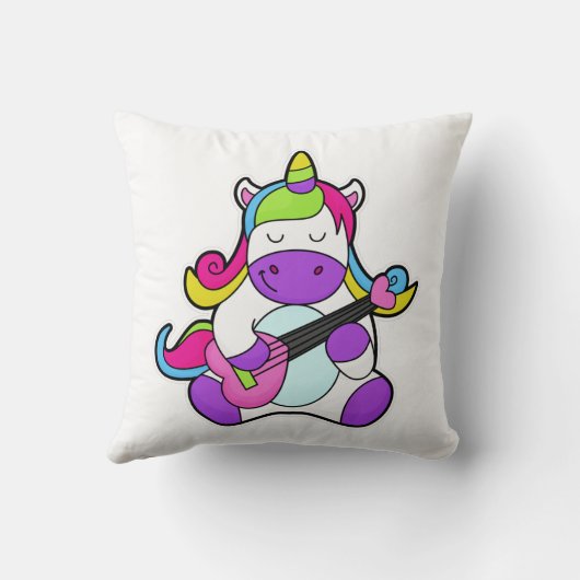 Unicornをギターとミュージシャンとして クッション (裏面)