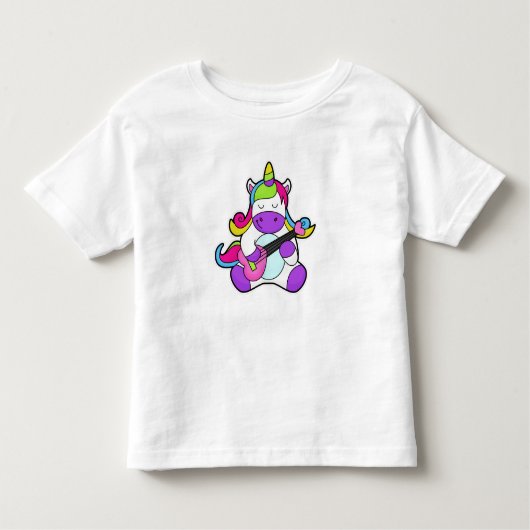 Unicornをギターとミュージシャンとして トドラーTシャツ (正面)