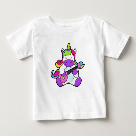 Unicornをギターとミュージシャンとして ベビーTシャツ (正面)