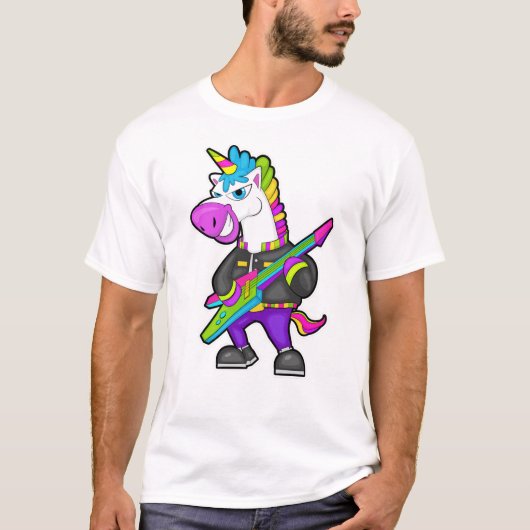 Unicornをギターとミュージシャンとして Tシャツ (正面)
