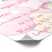 Unicornをテーマにした名前の意味keepsake子供部屋 ポスター (角)