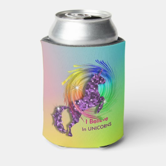 Unicornをテーマ信じにした魔法の虹 缶クーラー (缶裏面)