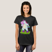 Unicornインラインスケートで滑るローラースケート Tシャツ (正面フル)