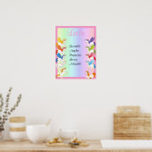 Unicornカラフル Any Name Artプリントポスター ポスター (キッチン)