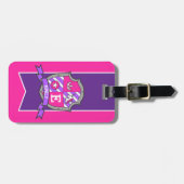 Unicornクレストパーソナライズされたの名前とアドレス ラゲッジタグ (正面横)