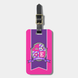 Unicornクレストパーソナライズされたの名前とアドレス ラゲッジタグ