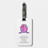 Unicornクレストパーソナライズされたの名前とアドレス ラゲッジタグ (裏面縦)