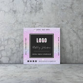 Unicornグリッターロゴを追加QRコードソーシャルメディア スクエア名刺