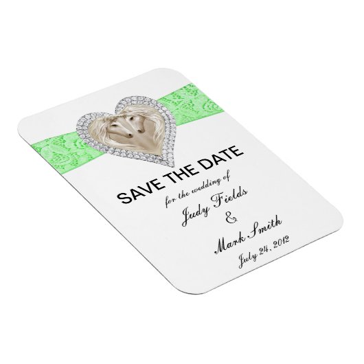 Unicornグリーンレース日付磁石を保存 マグネット (右側)