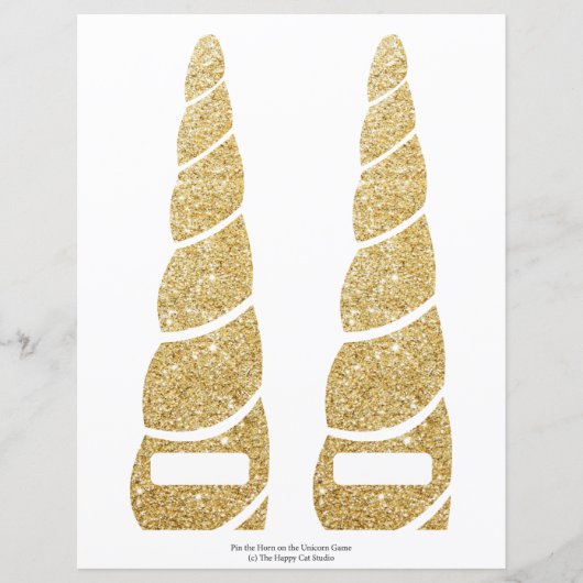 Unicornゲームの金ゴールドグリッター角 (正面)