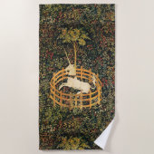 UNICORNゴシックファンタジー花、フローラモチーフ ビーチタオル (正面)