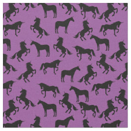 Unicornシルエット紫と黒 ファブリック