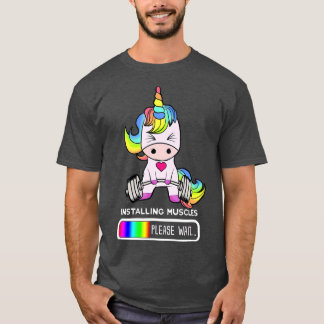 Unicornジム筋肉のインストールUnicorn Tシャツ