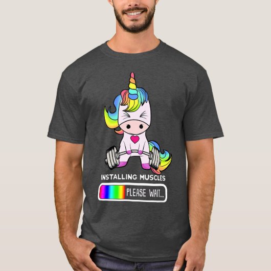 Unicornジム筋肉のインストールUnicorn Tシャツ (正面)