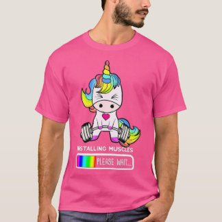 Unicornジム筋肉のインストールUnicorn Weightlift Tシャツ