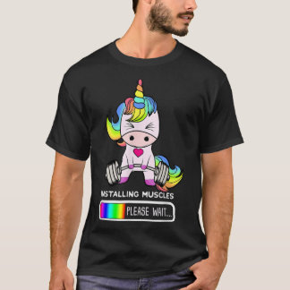 Unicornジム，筋肉のインストールUnicorn Weightlif Tシャツ