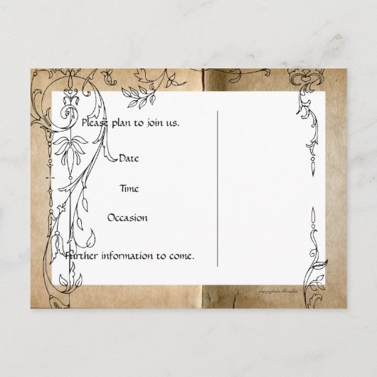 Unicornストーリーブック日付を保存 案内ポストカード (裏面)