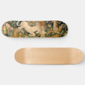 Unicornタペストリーが伝説の神話の中世アートを発見 スケートボード (横)