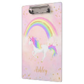 Unicornテーマクリップボード |魔法のピンク&金ゴールド クリップボード (左)