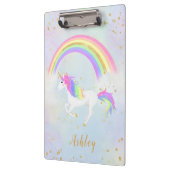 Unicornテーマクリップボード |魔法のブルー&金ゴールド クリップボード (左)