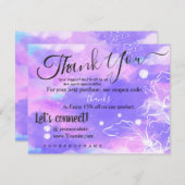 Unicornテーマ-ご注文頂きありがとうございます サンキューカード (正面/裏面)