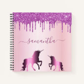 Unicornバラ金ゴールド紫のドライブ名スクリプト ノートブック (正面)