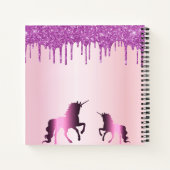 Unicornバラ金ゴールド紫のドライブ名スクリプト ノートブック (裏面)