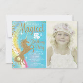 Unicornバースデーパーティ招待状写真 招待状 (正面)