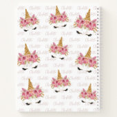 Unicornパーソナライズされたの繰り返し名モノグラムの ノートブック (裏面)