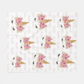 Unicornパーソナライズされたの繰り返し名モノグラムの フリースブランケット (正面(横))