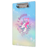 Unicornパーソナライズされたカラフルかわいいクリップボード クリップボード (左)