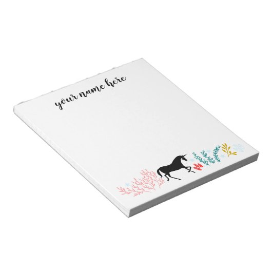 Unicornパーソナライズされたメモ帳 ノートパッド (アングル)