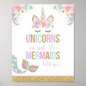 Unicornパーティーテーブルサイン魔法のUnicornポスター ポスター (正面)