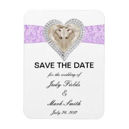 Unicornパープルレース日付磁石を保存 マグネット