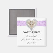 Unicornパープルレース日付磁石を保存 マグネット (正面/裏面)