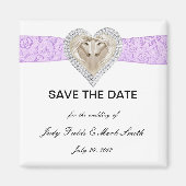 Unicornパープルレース日付磁石を保存 マグネット (正面)