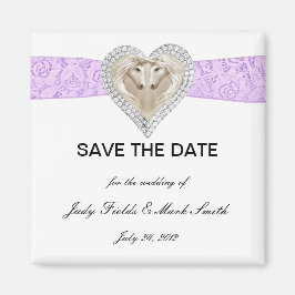 Unicornパープルレース日付磁石を保存 マグネット