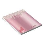 Unicornピンクローズ金ゴールドグリッターはメタリック名をドリップ ノートパッド (アングル)