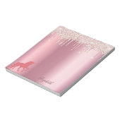 Unicornピンクローズ金ゴールドグリッターはメタリック名をドリップ ノートパッド (回転)