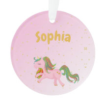 Unicornフォトピンク金ゴールドスポットガーリーかわいいオーナメント